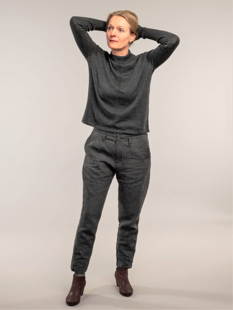 Knit sweater, Classic no. 2 grey: Classic anthracite knit sweater in merino wool from Hanne Linding.