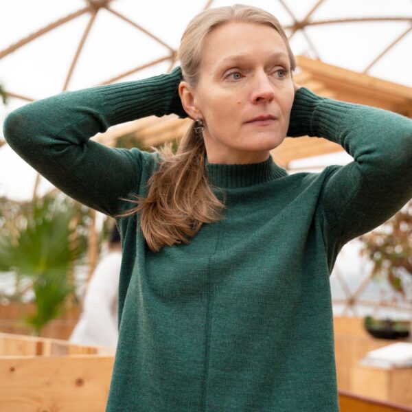 Knit blouse, Classic no. 2 petrol