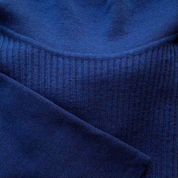 Casual no. 5 medium blue Knitwear for women - handmade in Italy Blue knit dress with cowl neck and sleeve. Casual style.