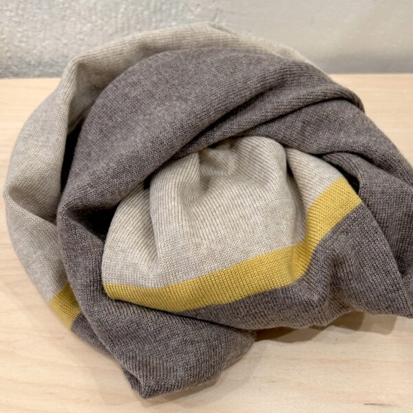 beige sand yellow scarf Knitwear for women - handmade in Italy Knit scarf, Accessory no. 3 beige/dark sand and yellow. Knitted scarf from Hanne Linding, Danish design in powder colors.