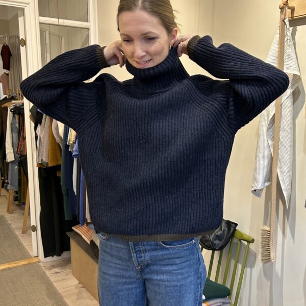boxy sweater, chunky no. 1 dark blue